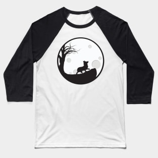 'Corgi Full Moon' Adorable Corgis Dog Baseball T-Shirt